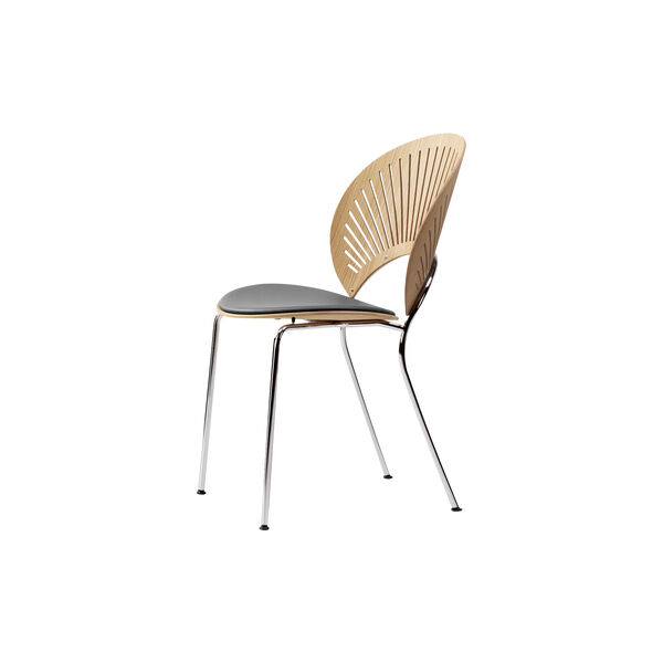 3396 Trinidad Chair with Seat Upholstery, oiled oak/black/chrome, Fredericia Furniture