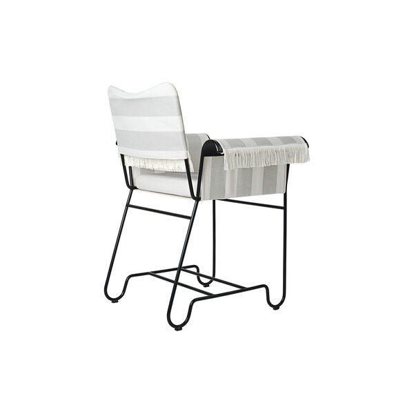 Tropique Dining Chair with Fringes, Leslie Stripe Limonta 20/classic black, GUBI