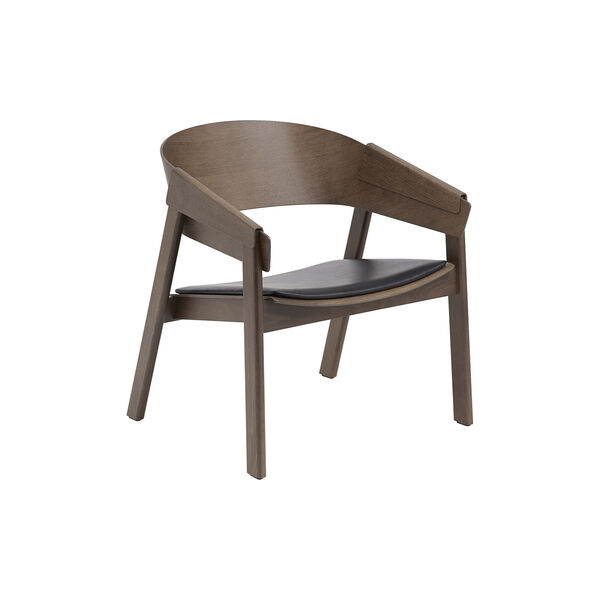 Cover Lounge Chair, refine leather black/stained dark brown, Muuto