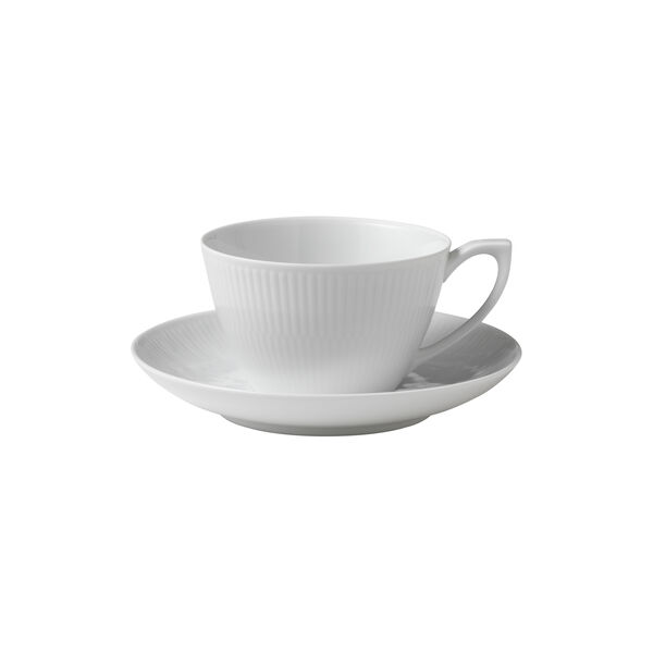 White Fluted kopp och fat, 28 cl, Royal Copenhagen