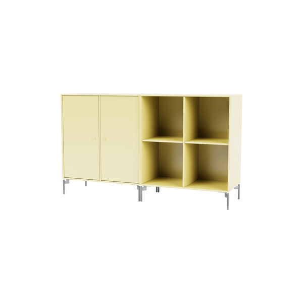 PAIR Classic Sideboard with Chrome Legs, 159 camomile, Montana Furniture