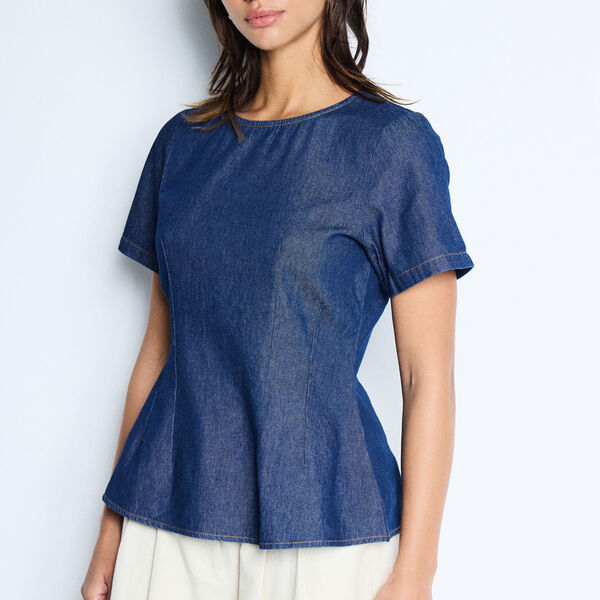 IH Tulle Blouse, denim authentic blue, ICHI