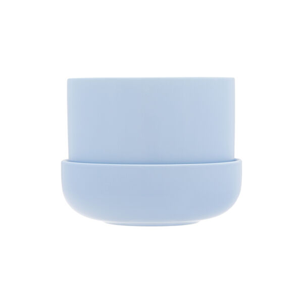 Nappula blomkruka med underfat liten, aqua, Iittala