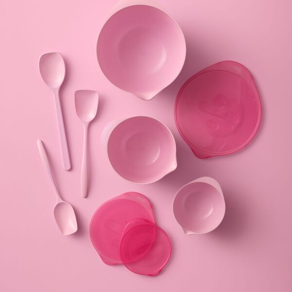 NEW Margrethe Br&ouml;stcancerf&ouml;rbundet Sk&aring;l Set 6 delar, pink, Rosti