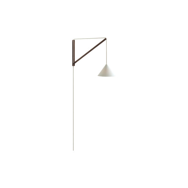 Suspended Wall Lamp, smoked oak/white, MOEBE