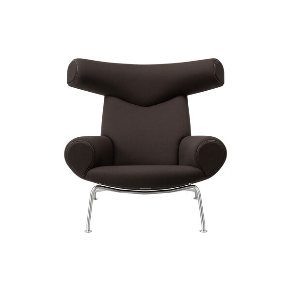Wegner Ox Chair |  Dark Brown | F&aring;t&ouml;lj + Ottoman, Fredericia Furniture