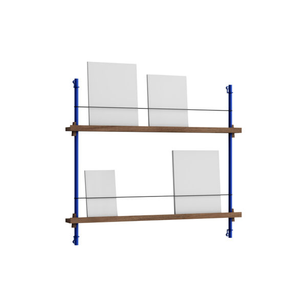 Magazine Shelving Small, smoked oak/deep blue, MOEBE