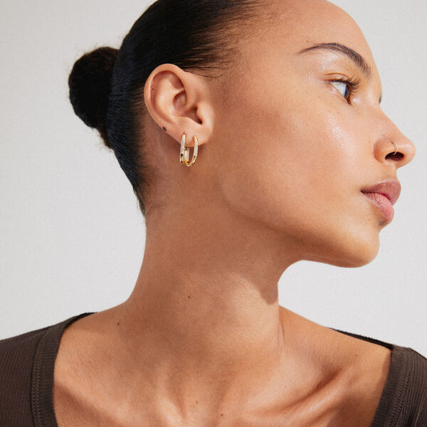 STAR Recycled Hoops, gold-plated, Pilgrim