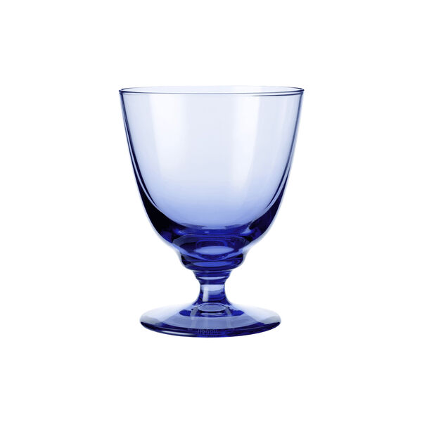 Flow glas på fot, mörkblå, Holmegaard