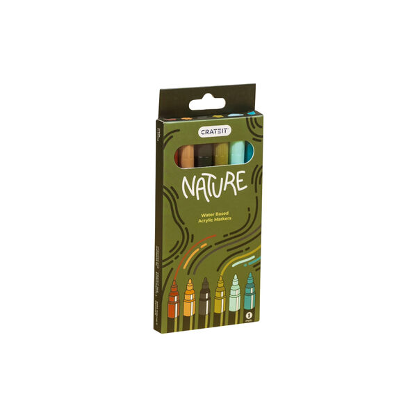 Nature Tuschpennor 1mm  6 pcs. Nature Tuschpennor 1mm  6 pcs., Crateit
