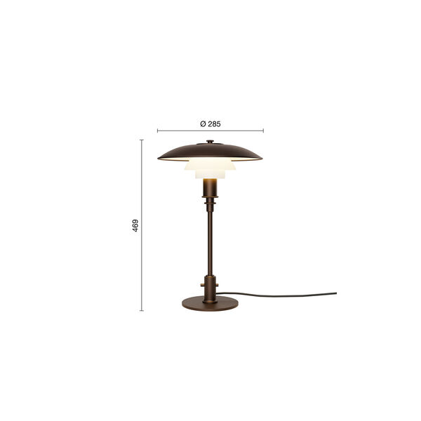 PH 3/2 bordslampa, aged brass/opal glass, Louis Poulsen