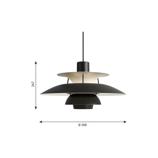 PH 5 Monokrom pendel, black PH 5 Monokrom pendel, black, Louis Poulsen