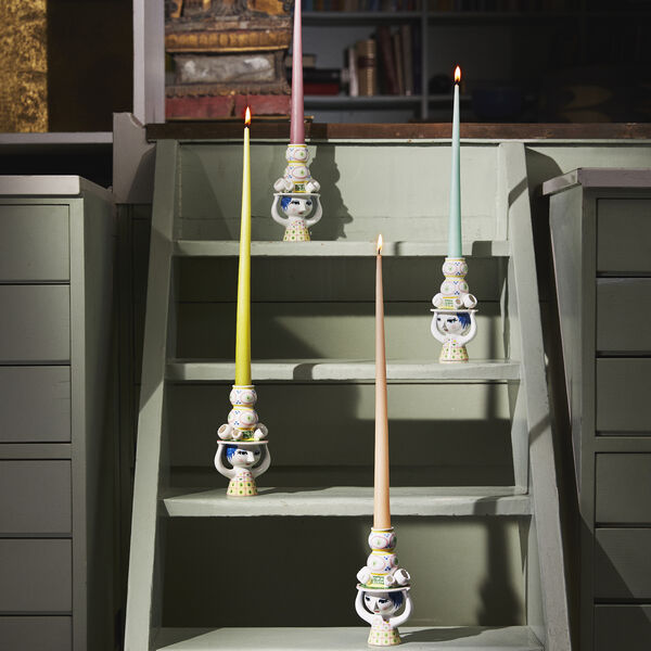 Lady with Hat ljusstake, rosa, Bjørn Wiinblad