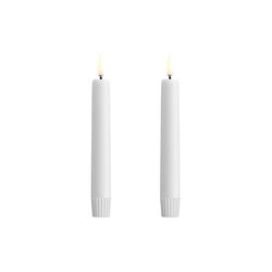LED Smooth taper candle 2 pcs | H 16,4 | Nordic white, Uyuni Lighting