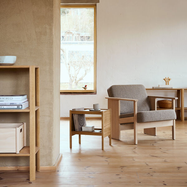 Block Lounge Chair, white oak/hallingdal 65, Form & Refine