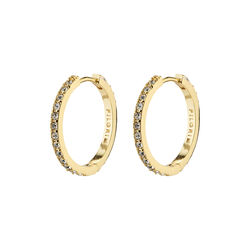 EBNA medium crystal hoops, gold-plated, Pilgrim