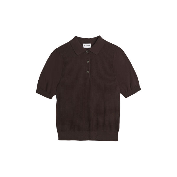 5445 WW - Retro Polo Puff, dark brown, SAND Copenhagen