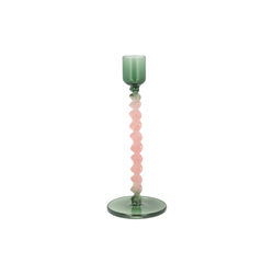 Styles glas ljusstake, green/rose, Villa Collection