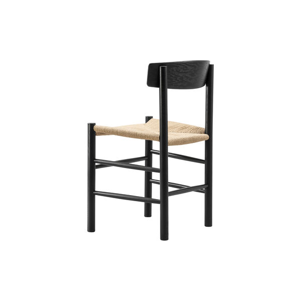 J39 Mogensen stol, black lacquered oak/natural, Fredericia Furniture