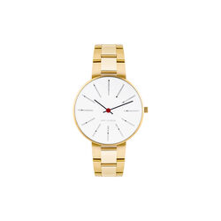 Bankers armbandsur, white/gold/gold Bankers armbandsur, white/gold/gold, Arne Jacobsen Watches