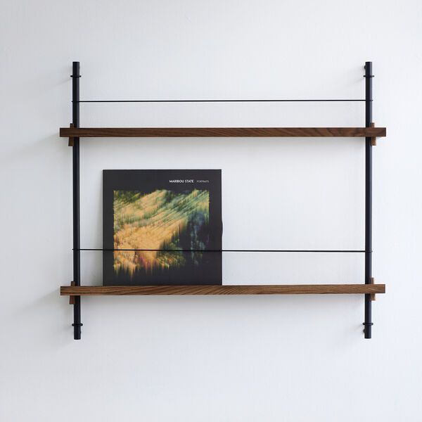 Magazine Shelving Small, smoked oak/black, MOEBE