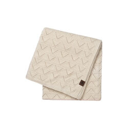 Stickad Pläd Mauntain, beige melange, By LOHN