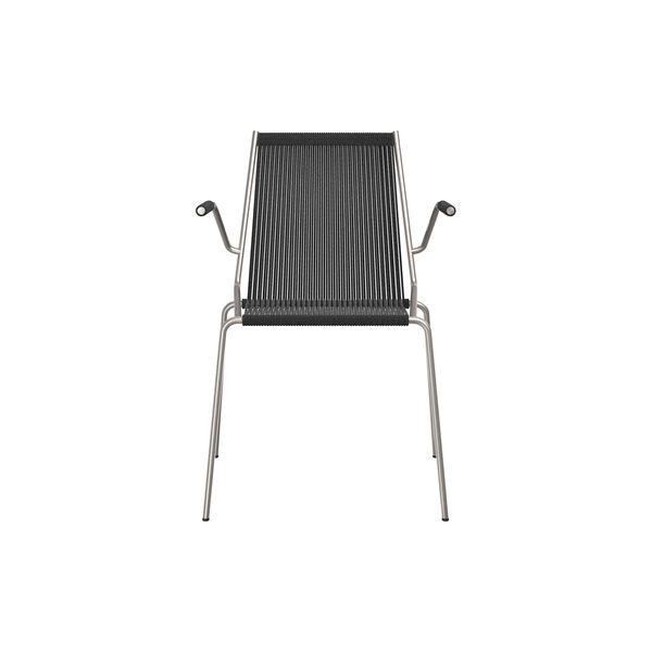 Noel Armrest Chair, steel/black linen, Thorup Copenhagen
