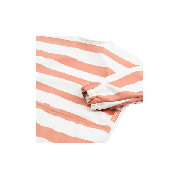 Haklapp med ärmar och fickor, stripes papaya, Done by Deer