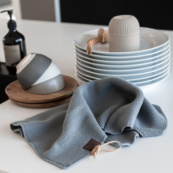 Stickad Handduk, spanish grey, By LOHN