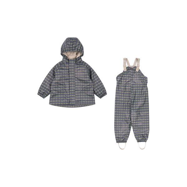 Rainy Palme Set, laurel blue check Rainy Palme Set, laurel blue check, Konges Sløjd