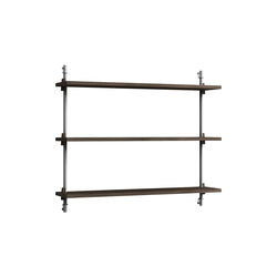 Wall Shelving Small, smoked oak/stainless steel, MOEBE