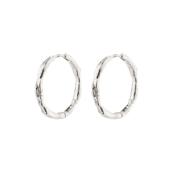 EDDY recycled  organic shaped stora hoops, silver-plated, Pilgrim
