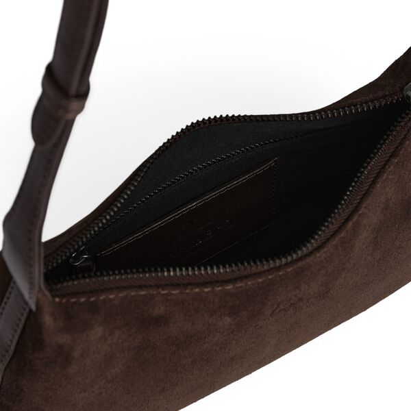 AvenyaMBG Cross. Bag Suede, dark brown, Markberg