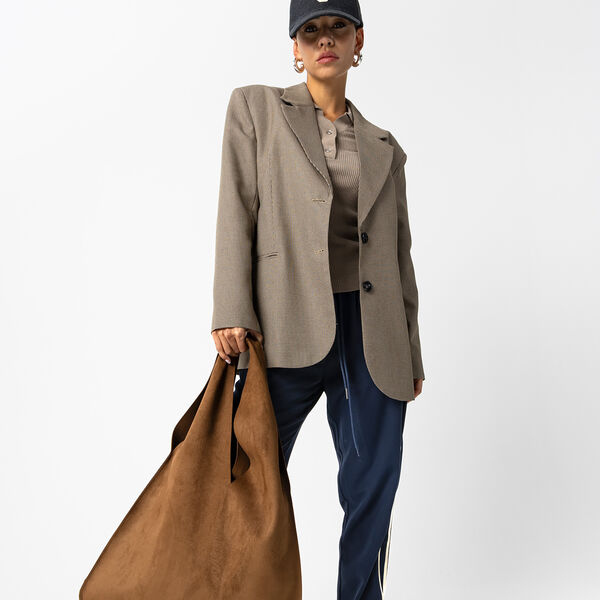 Oversized check blazer, brown check, Coster Copenhagen