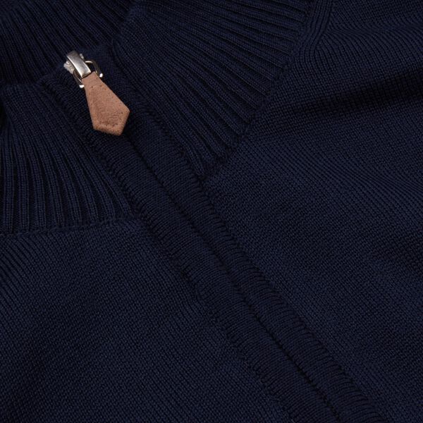 Sweater Knitted Half Zip Merino Wool, navy Sweater Knitted Half Zip Merino Wool, navy, Stenströms