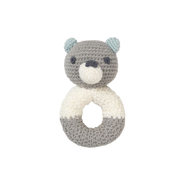 Oline Bear Rattle, white/grey/blue, Franck & Fischer