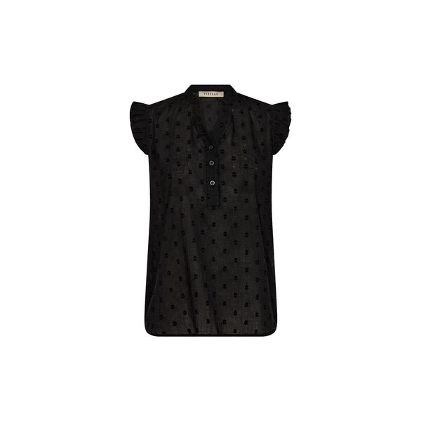 PD-Mabel Dobby Dot SL Shirt, black, Pieszak