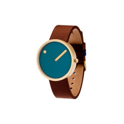 PICTO armbandsur, dusty blue/matt gold/chocolate brown PICTO armbandsur, dusty blue/matt gold/chocolate brown, Picto