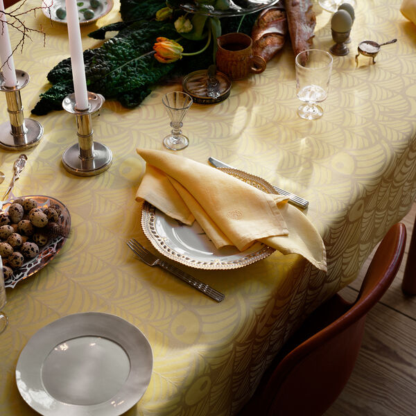 P&aring;skdamast bordsduk, yellow, Georg Jensen Damask