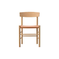 J39 Mogensen Chair with Seat Upholstery, light oiled oak/Omni 307 cognac, Fredericia Furniture