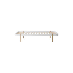 Wood Lounger Bed 120 cm, white/oak, Oliver Furniture