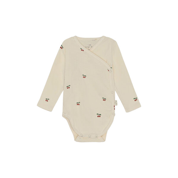 Långärmad body tilll nyfödd, cherry Långärmad body tilll nyfödd, cherry, Konges Sløjd