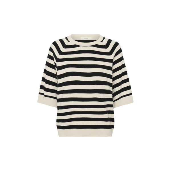 MadieIW Tee, black / whisper white stripe, InWear
