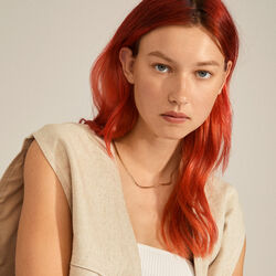 JOANNA flat snake chain Halsband, gold-plated, Pilgrim