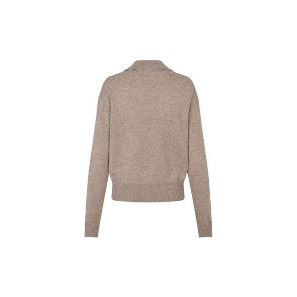 Longo Knit LS Collar, mid brown melange, Second Female