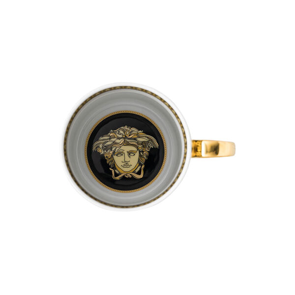 Mug with handle, virtus gala black, Rosenthal x Versace