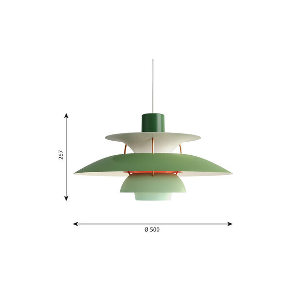 PH 5 pendel, gr&ouml;n, Louis Poulsen