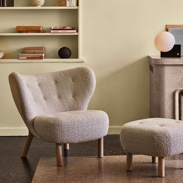 Little Petra VB1 Lounge Chair & Pouf ATD1, Karakorum 003/oiled oak, &Tradition