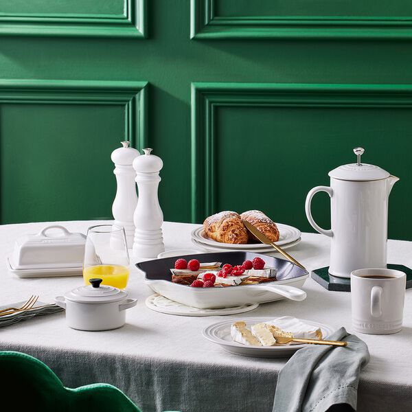 Signature gjutj&auml;rn kvadratisk grillpanna 26 cm, white, Le Creuset