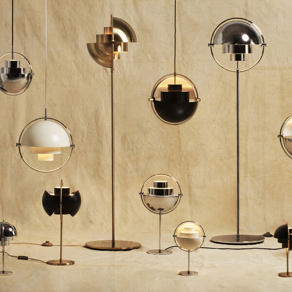 Multi-Lite bordslampa, svart/m&auml;ssing, GUBI